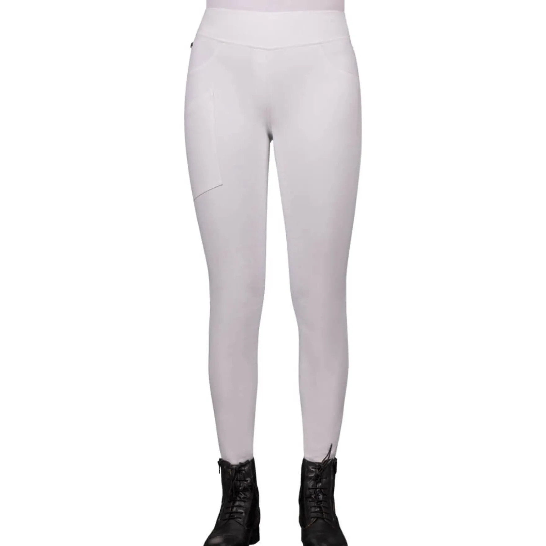Reitleggings Damen Kae, Turnierreitleggings, Teilbesatz, Half-Grip