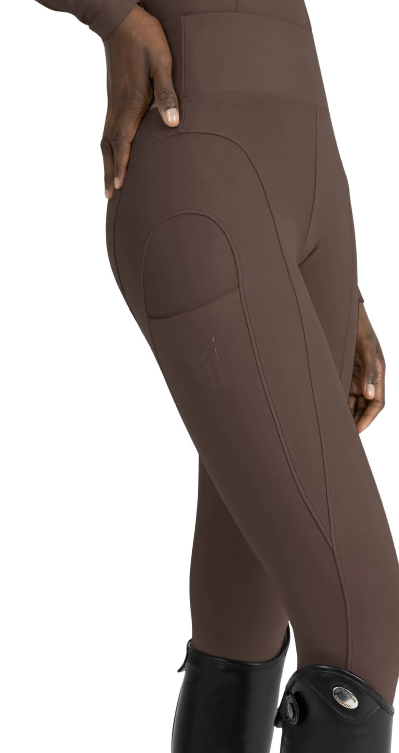 Reitleggings Damen Outline HW25, Vollbesatz, Full-Grip, High Waist