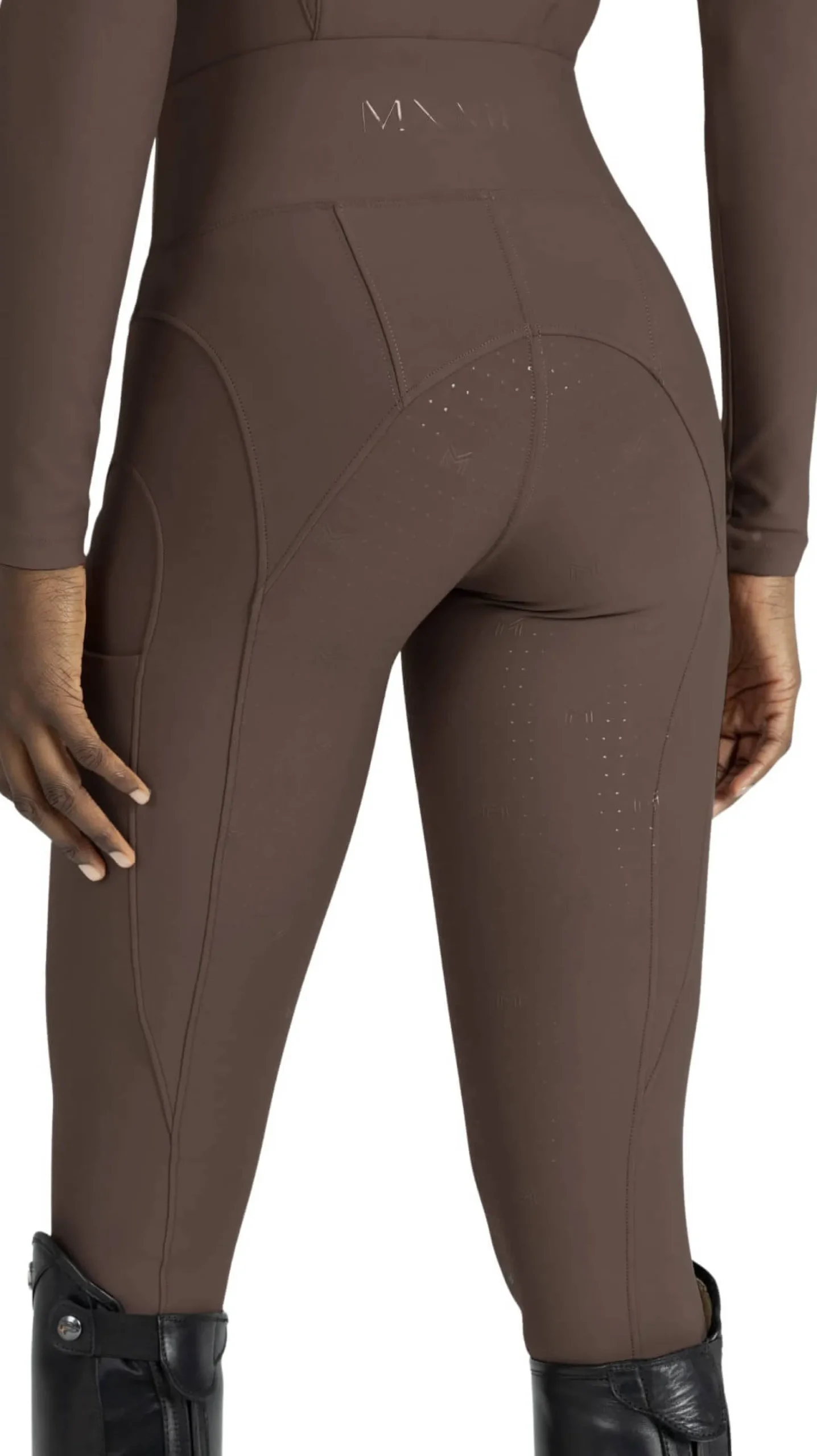 Reitleggings Damen Outline HW25, Vollbesatz, Full-Grip, High Waist