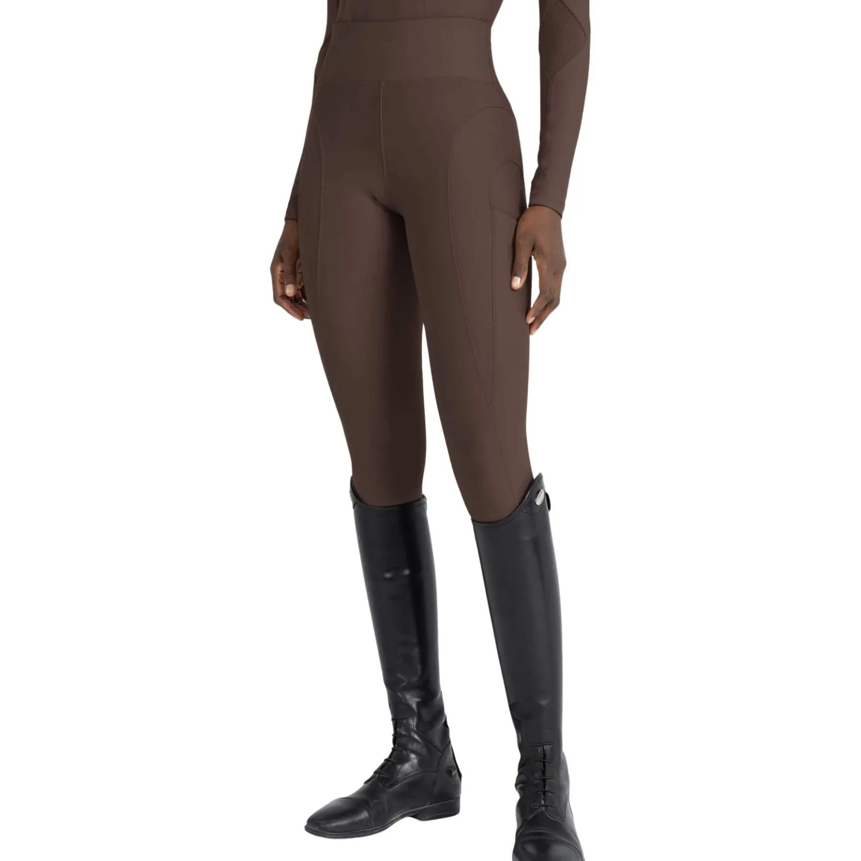 Reitleggings Damen Outline HW25, Vollbesatz, Full-Grip, High Waist