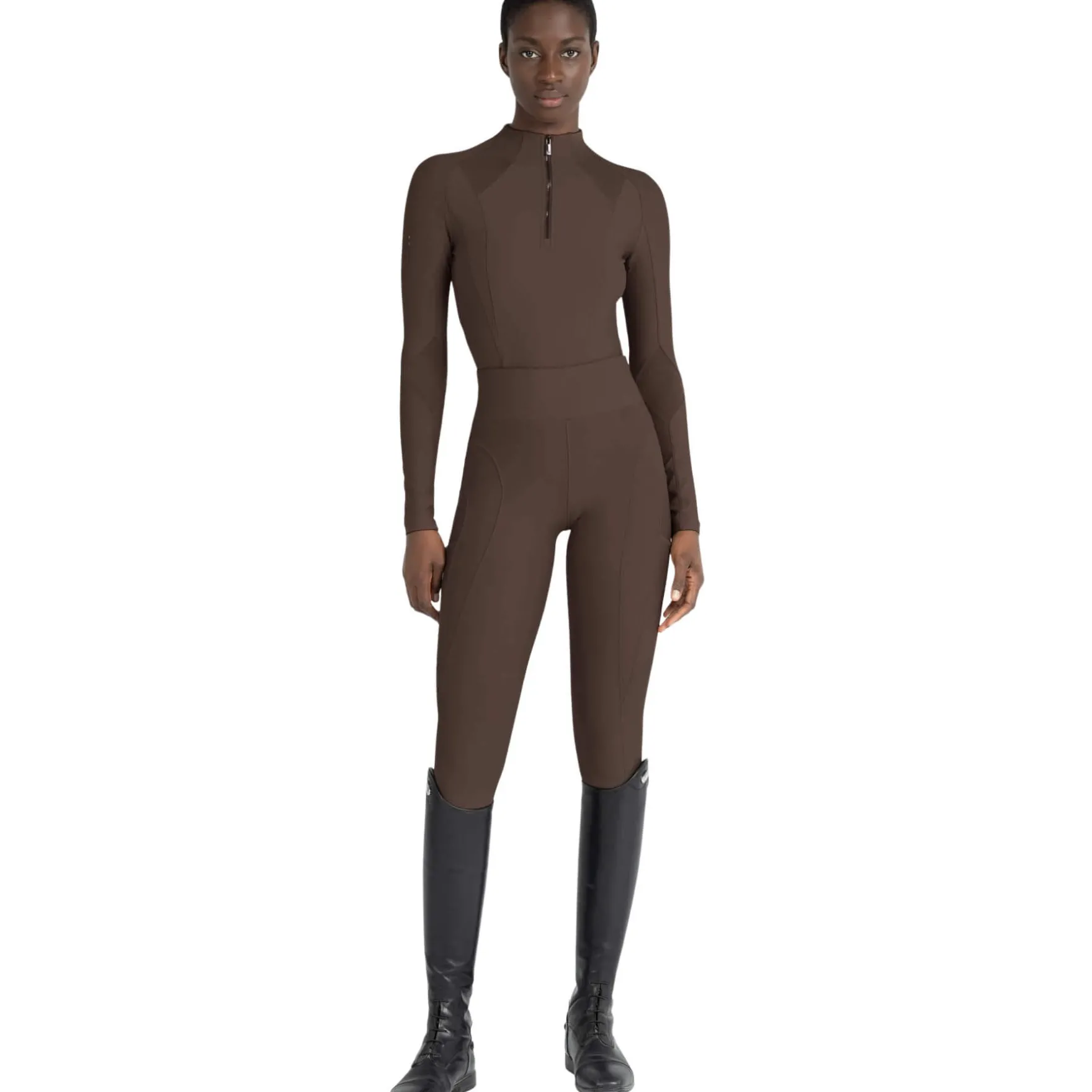 Reitleggings Damen Outline HW25, Vollbesatz, Full-Grip, High Waist