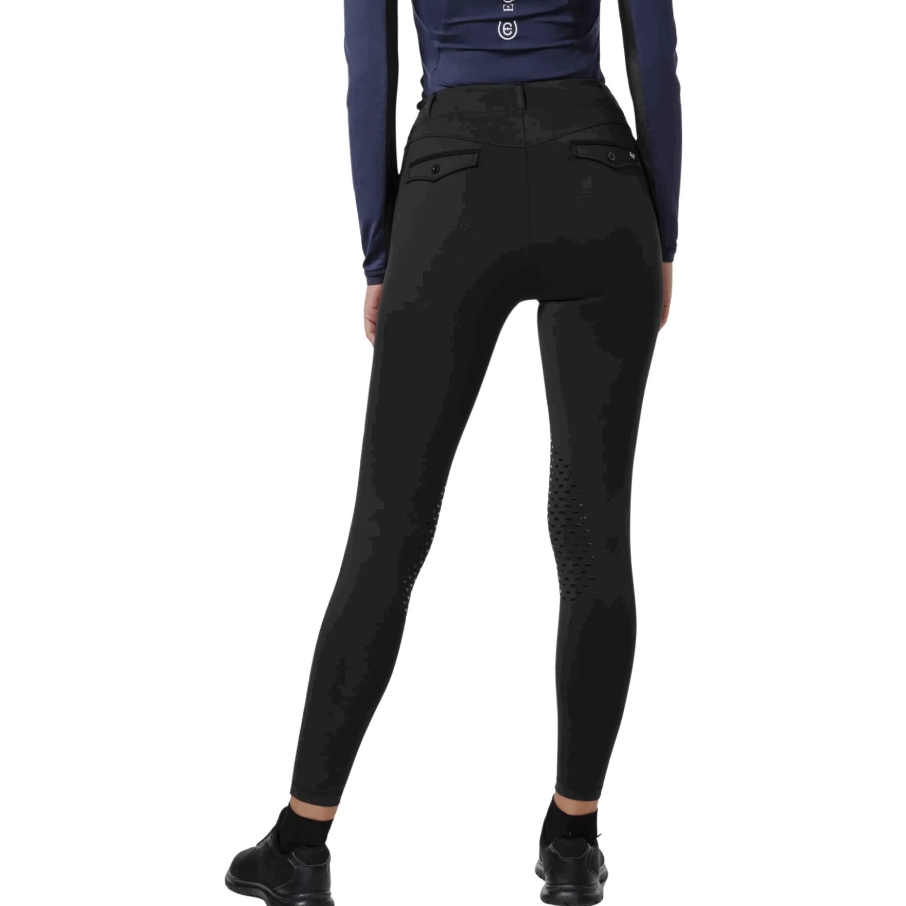 Reitleggings Damen Premium, Kompression, Kniebesatz, Knee-Grip