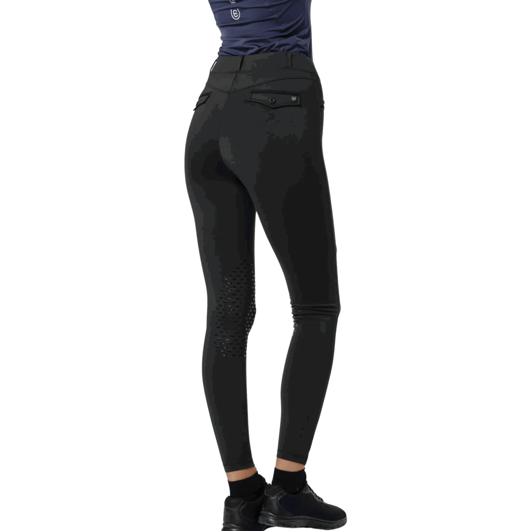 Reitleggings Damen Premium, Kompression, Kniebesatz, Knee-Grip
