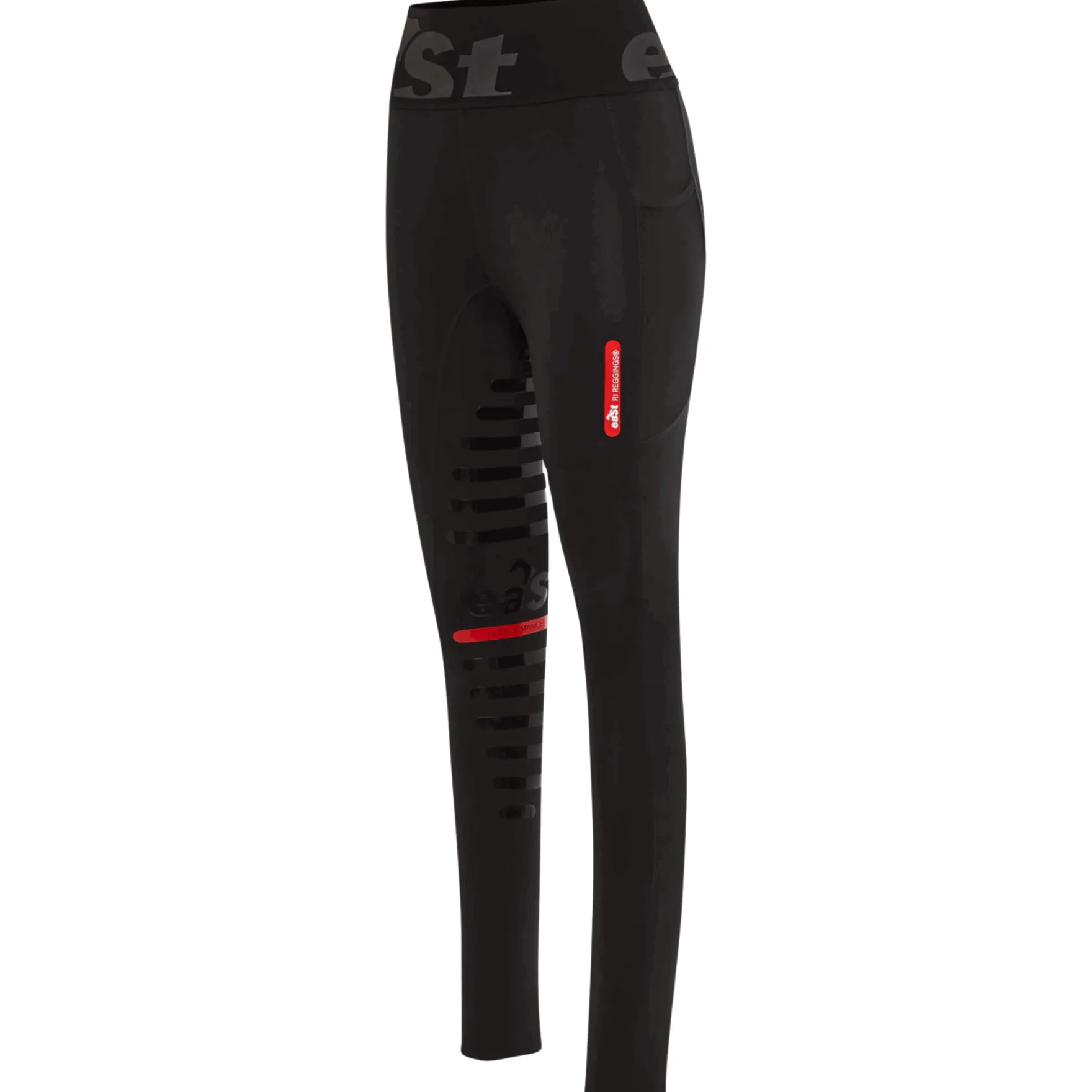 Reitleggings Damen Reggings R1 High Waist, Vollbesatz, Full-Grip