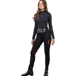 Reitleggings Damen Reggings R1 High Waist, Vollbesatz, Full-Grip