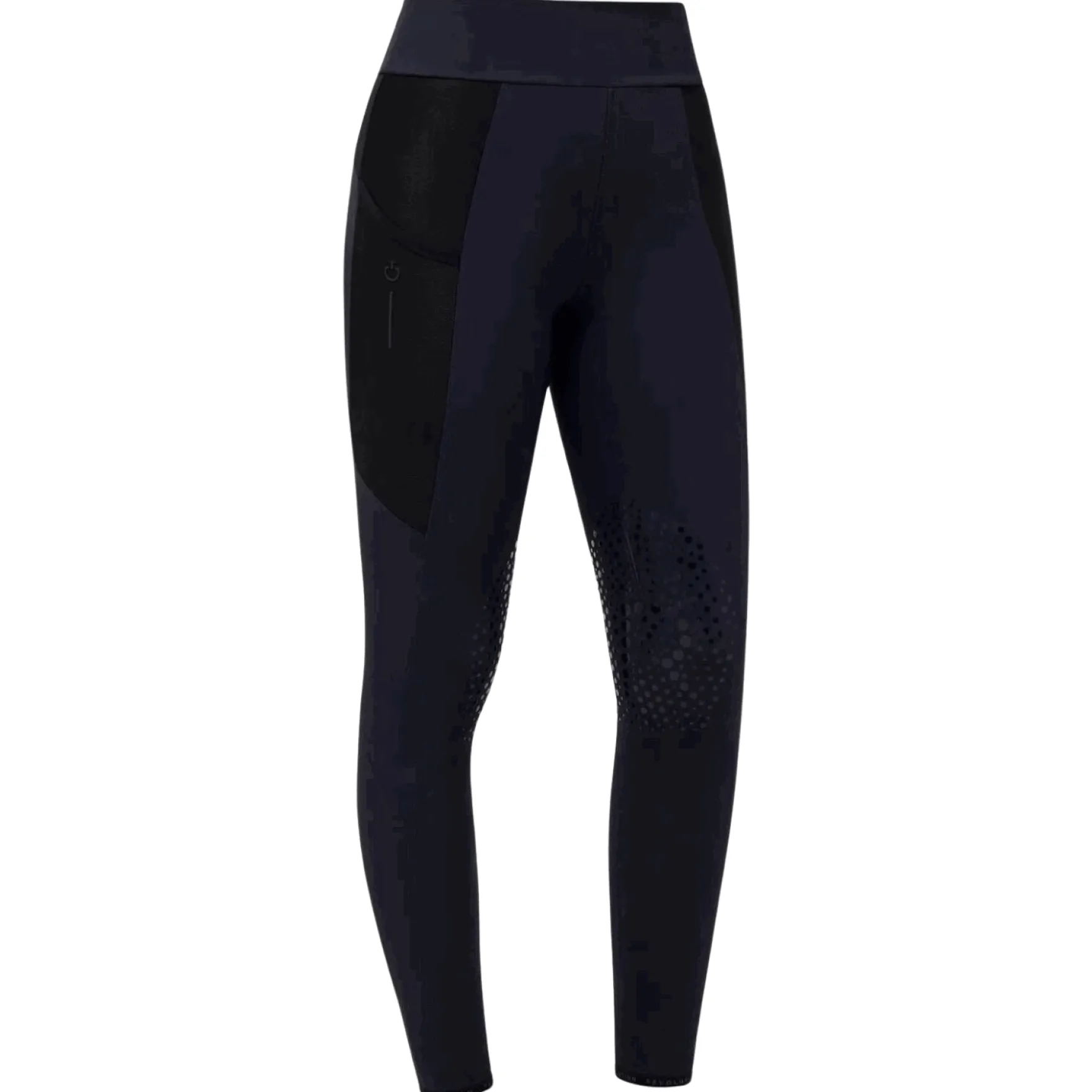 Reitleggings Damen Revo Jersey Mesh, Kompression, Kniebesatz, Knee-Grip