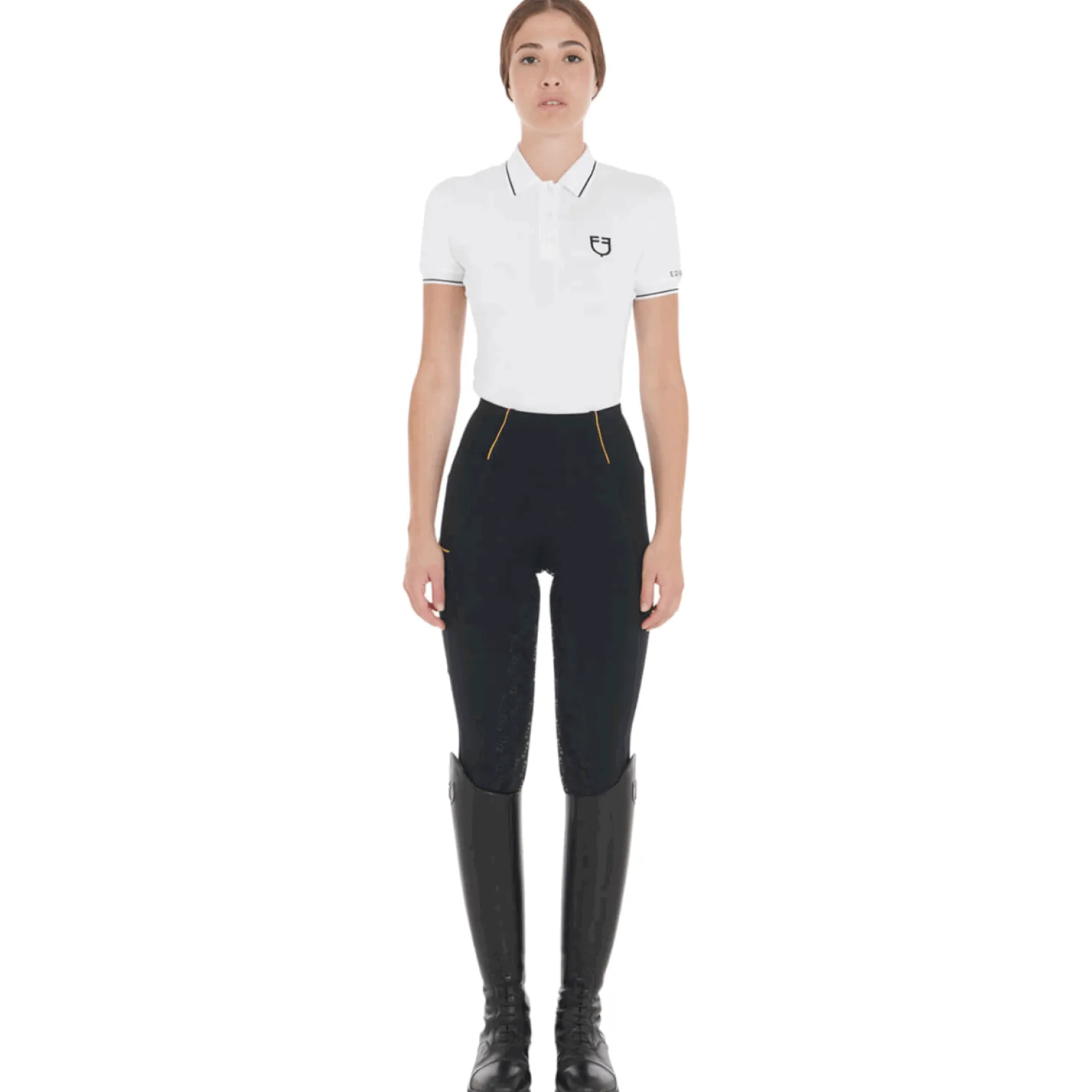 Reitleggings Damen Slim Fit Light, Vollbesatz, Full-Grip, High Waist, Sommerreithose