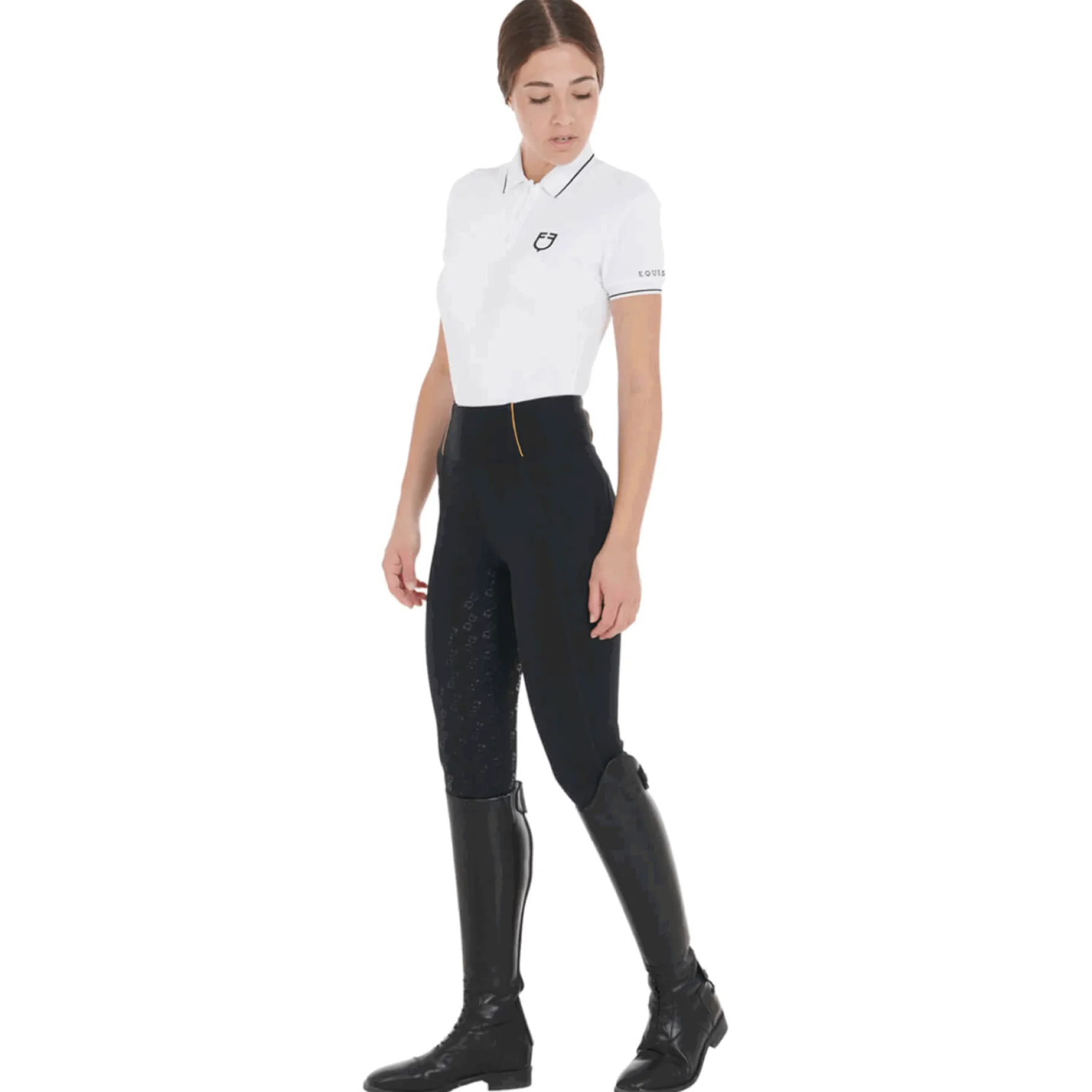 Reitleggings Damen Slim Fit Light, Vollbesatz, Full-Grip, High Waist, Sommerreithose