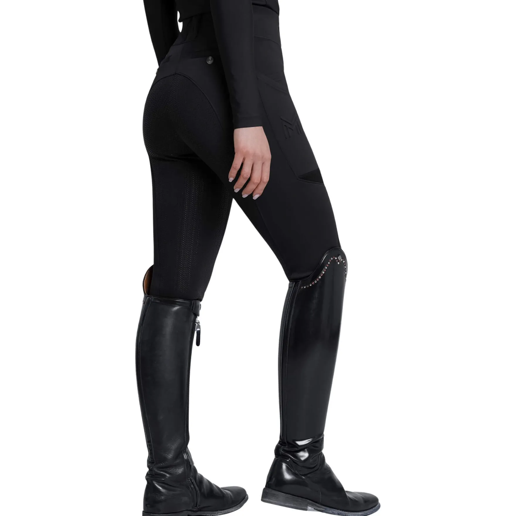 Reitleggings Damen Tech, Vollbesatz, Full-Grip, High Waist