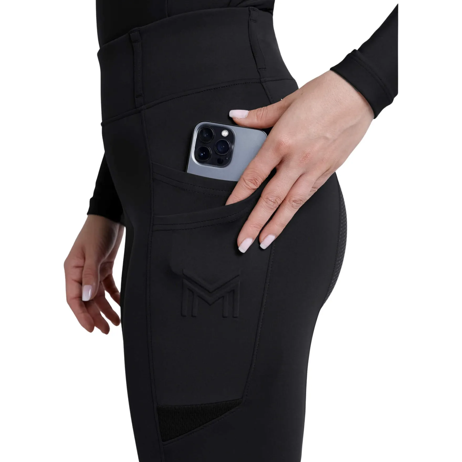 Reitleggings Damen Tech, Vollbesatz, Full-Grip, High Waist