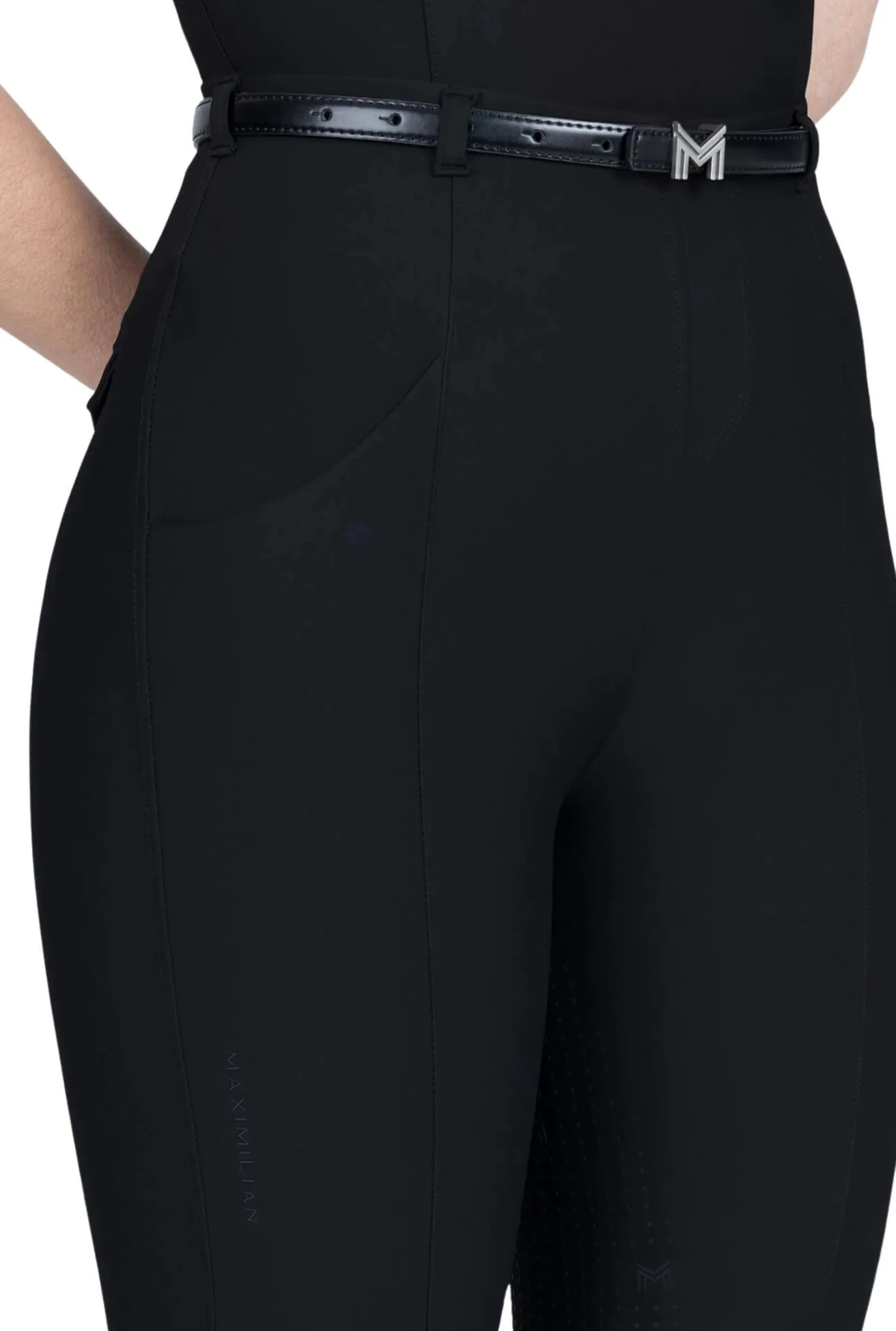 Reitleggings Damen Velya, Vollbesatz, Full-Grip, mit Gürtel