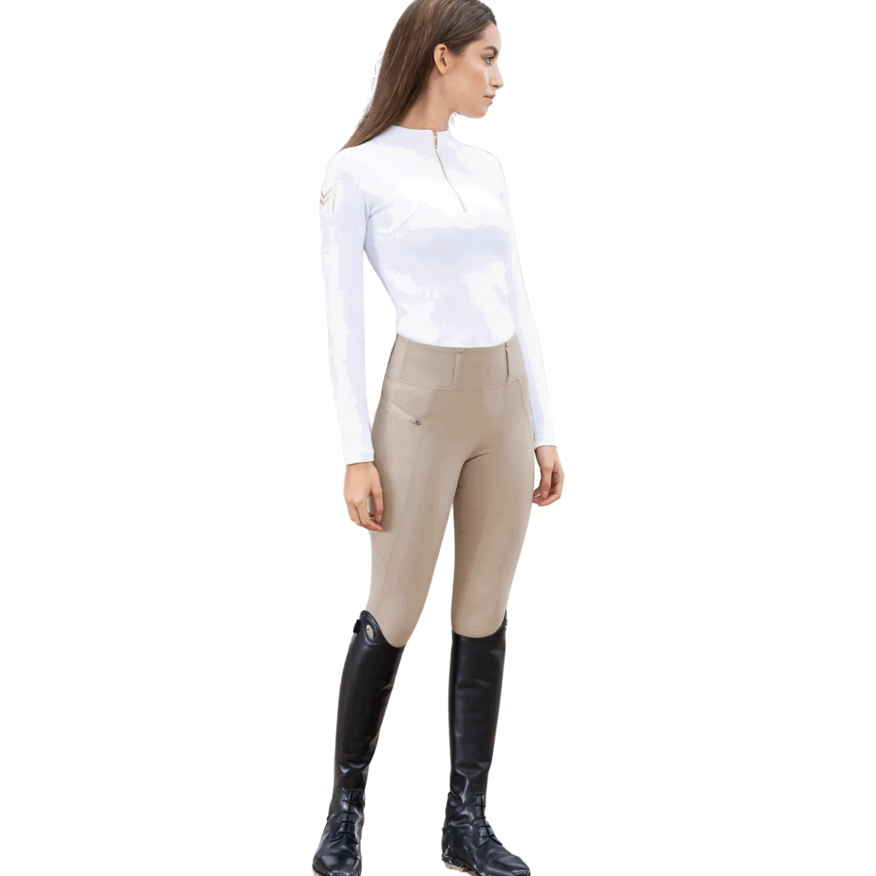 Reitleggings Damen Winter Studio, Winterleggings, Vollbesatz, Full-Grip