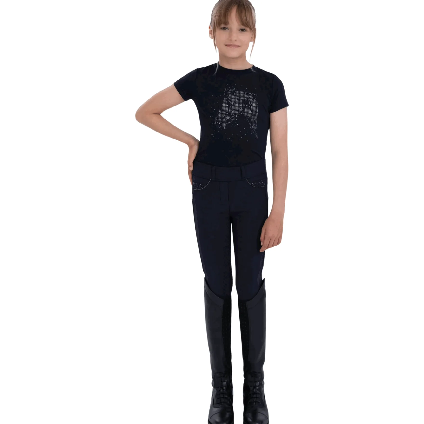 Reitleggings Kinder ESMaxi FS26, Vollbesatz, Full-Grip