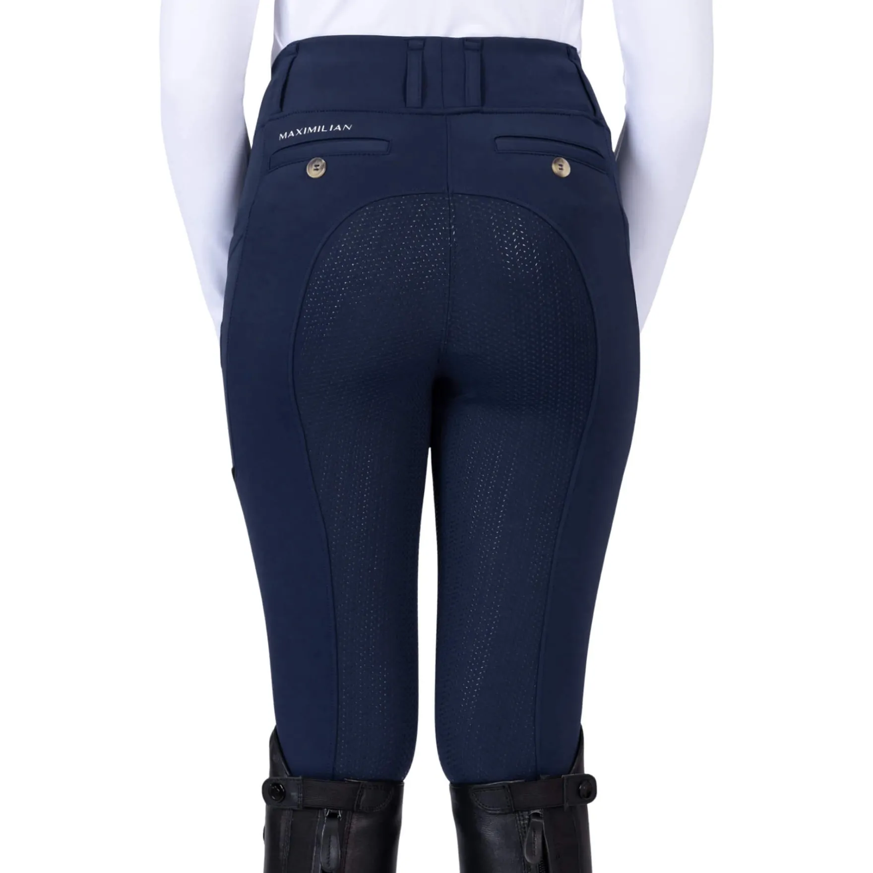 Reitleggings Kinder Tech, Vollbesatz, Full-Grip, High Waist