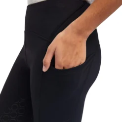 Reitleggings Kinder Venture Thermal, Thermoreitleggings, Kompression, Teilbesatz, Half-Grip