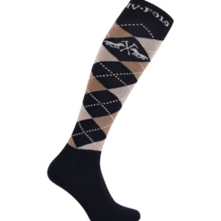Reitsocken Kinder HVPArgyle FS26, Kniestrümpfe