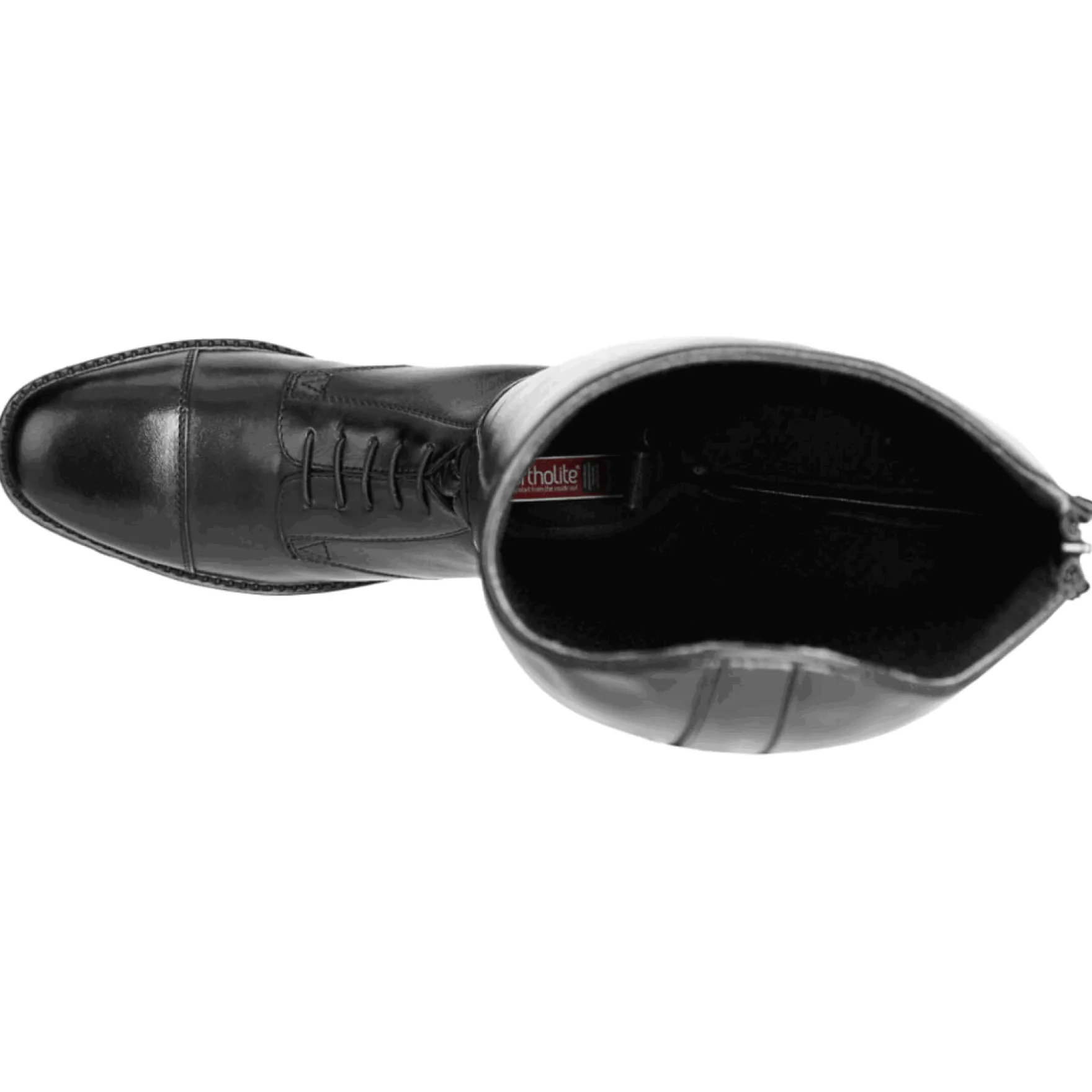 Reitstiefel Damen Curvy AM, Lederreitstiefel, Schwarz