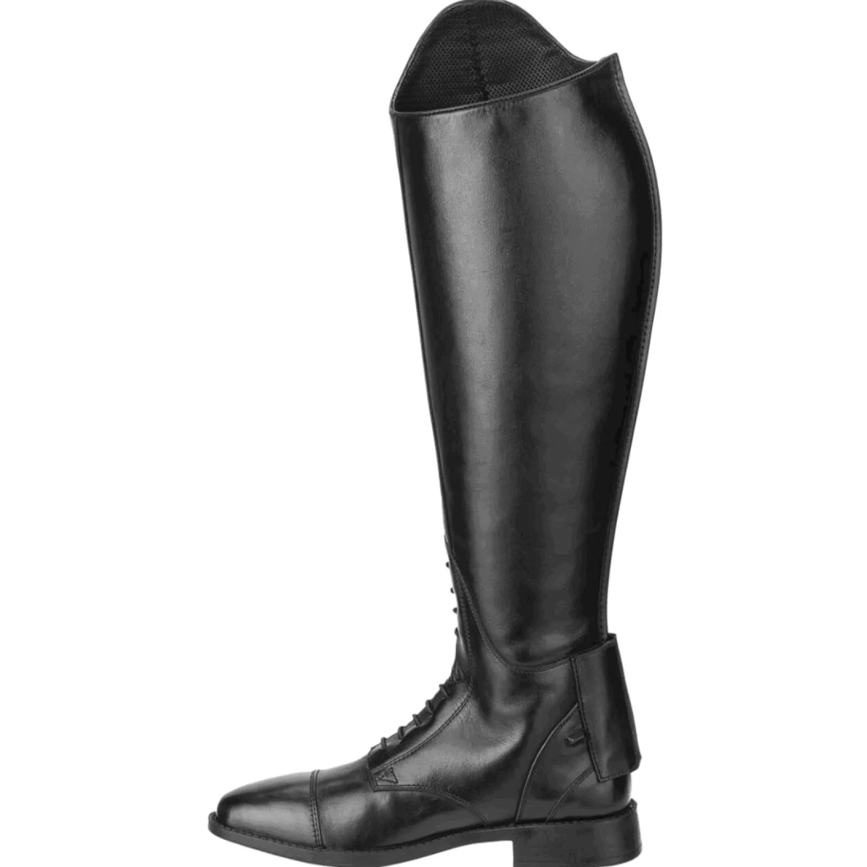 Reitstiefel Damen Curvy AM, Lederreitstiefel, Schwarz