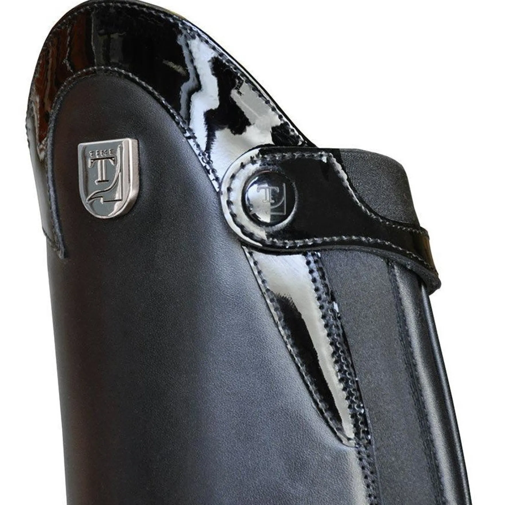 Reitstiefel Damen Marilyn Lack, Lederreitstiefel, Schwarz