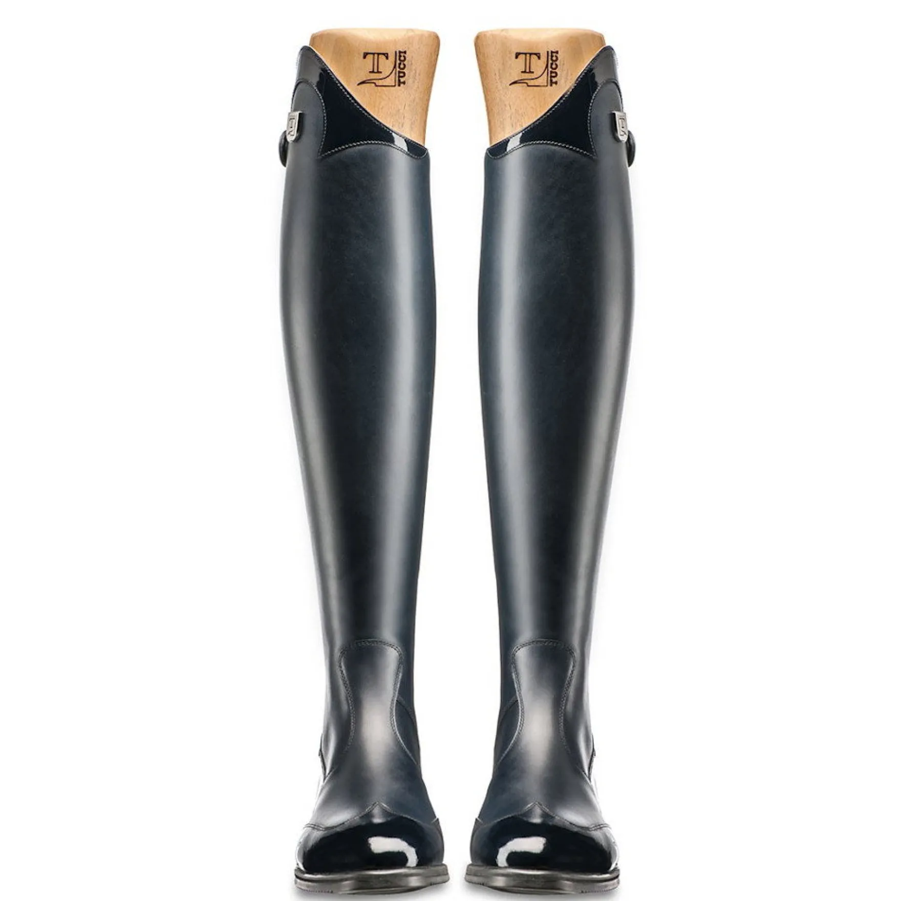 Reitstiefel Damen Marilyn Lack, Lederreitstiefel, Schwarz
