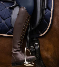 Reitstiefel Damen Portland Polo, mit Schnürung, Braun
