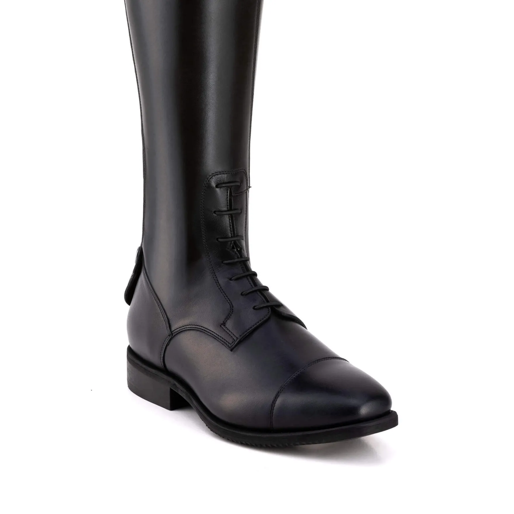 Reitstiefel Italo 02, Lederreitstiefel, Damen, Herren, Smooth Black