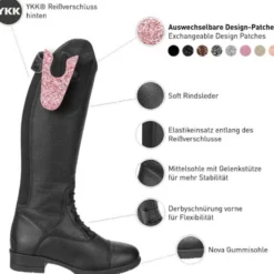 Reitstiefel Kinder Nova Kids Fun Leather Winter, Winterreitstiefel, auswechselbare Patches,