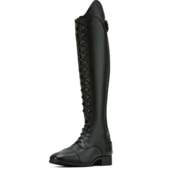 Reitstiefel Palisade Lace, Damen, Lederreitstiefel, Schwarz/Schwarz Saffiano