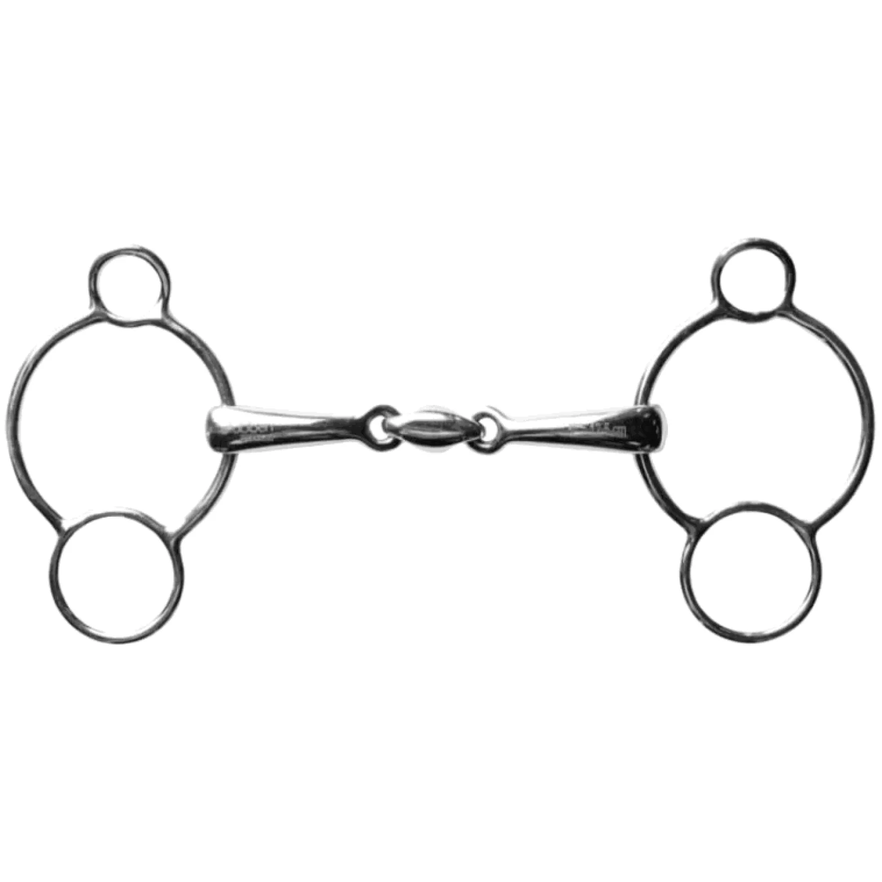3-Ring Gebiss, doppelt gebrochen, Edelstahl