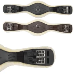 Sattelgurt Comfort, Kurzgurt, Kunstfell-Elast, geöltes Leder