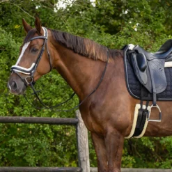 Sattelgurt Ontario, Kurzgurt, Stoff, mit Kunstfell