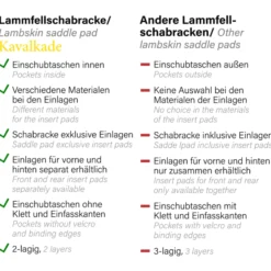Schabracke, mit innenliegenden Taschen, Lammfell, Dressurschabracke
