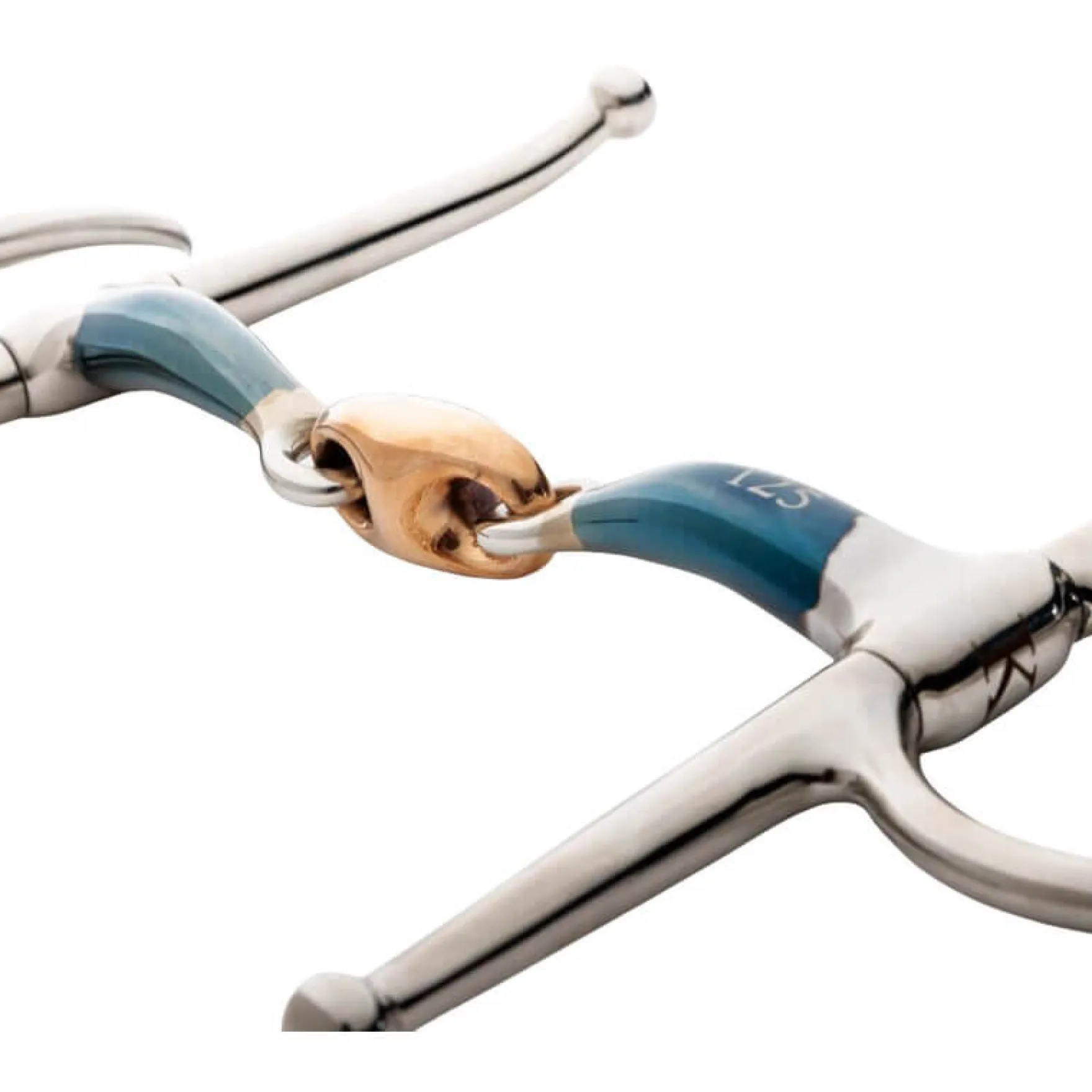 Schenkeltrense Ergonomic Lock Up, doppelt gebrochen, 14 mm