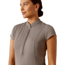 Shirt Damen Breathe 1/2 Zip, Baselayer, Trainingsshirt, kurzarm