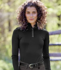 Shirt Damen Esthal, Funktions-Zip-Shirt, langarm