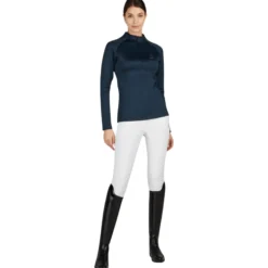 Shirt Damen Half-Zip Platinum HW24, Trainingsshirt, langarm