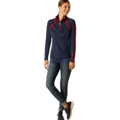 Shirt Damen Sunstopper, 1/4 Zip, Trainingsshirt, Baselayer, UV-Schutz