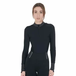 Shirt Damen, Trainingsshirt, Mesh, Glitzersteine, langarm