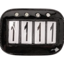 Startnummern Quatro, Glitzersteine, Lack, 4-stellig, mit Sicherheitsnadel, 2er Set
