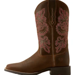 Stiefel Damen Round Up Wide Square Toe StretchFit, Westernstiefel, Leder