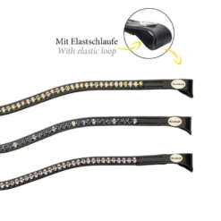 Stirnriemen Cecilia, geschwungen, mit Elastschlaufe