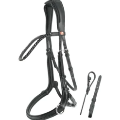 Trense Ultrasoft Ava, Spezialtrense, englisch kombiniert, 2-in-1-Trense, mit Zügeln