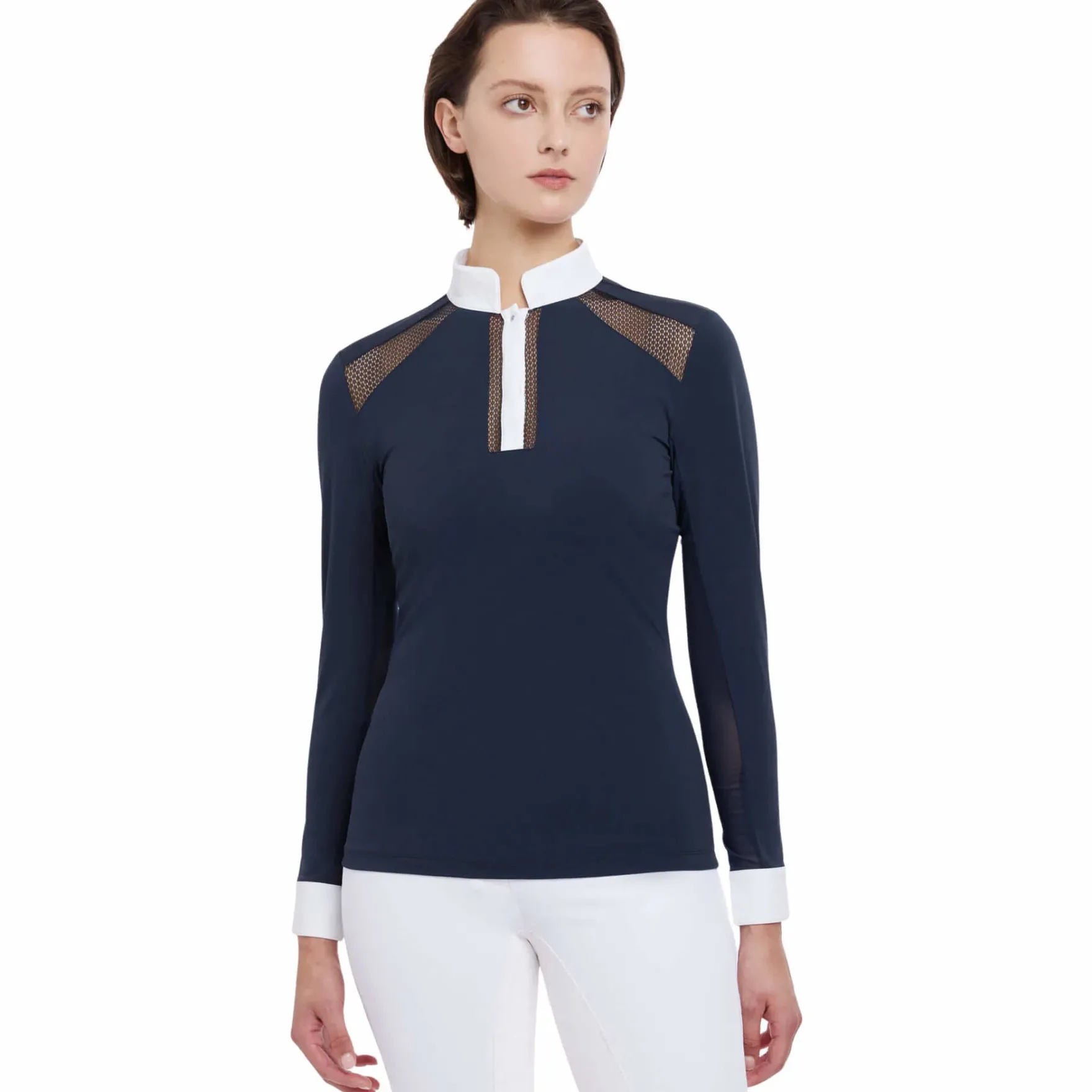 Turniershirt Damen Camille Show Shirt, langarm, Mesh
