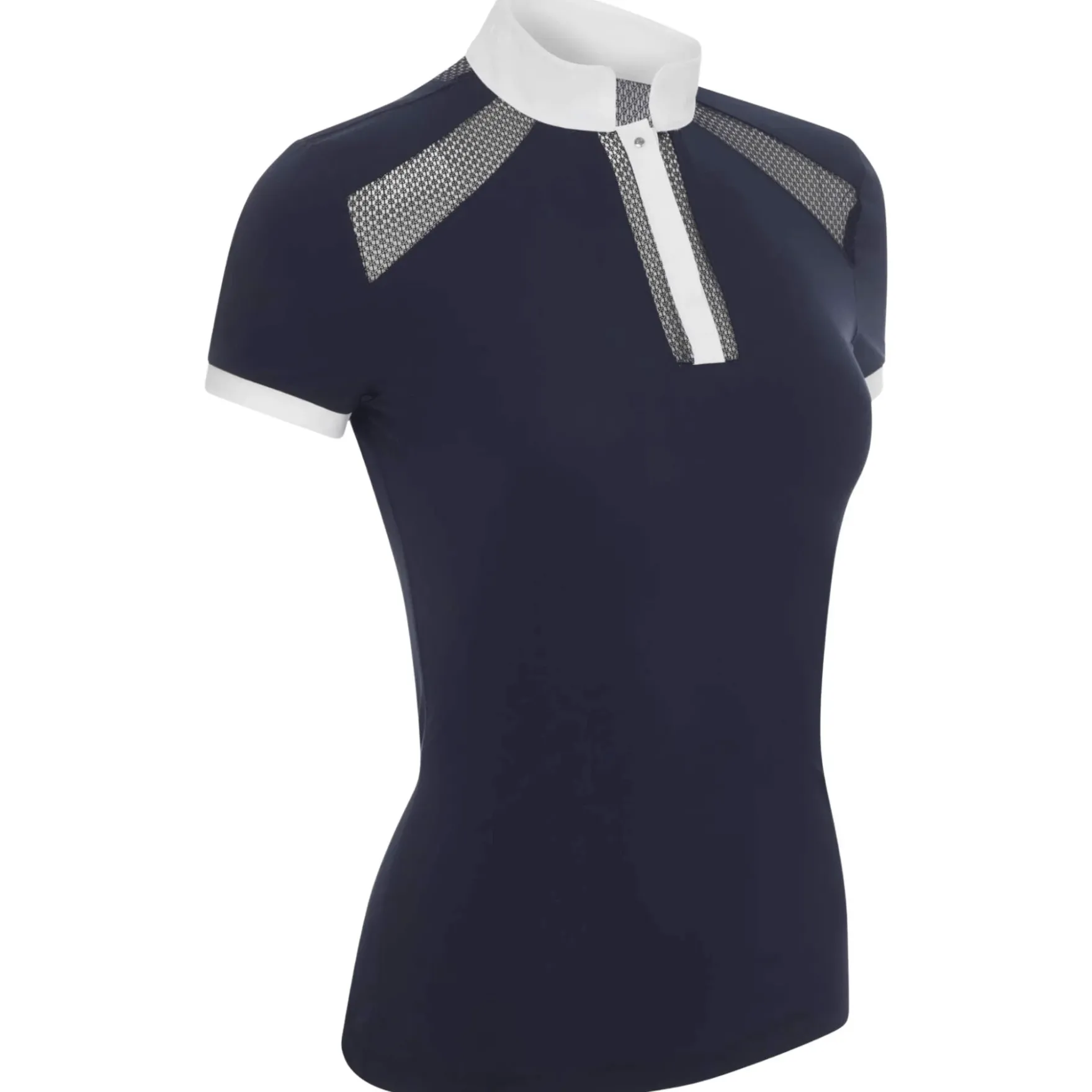 Turniershirt Damen Camille Show Shirt, kurzarm, Mesh