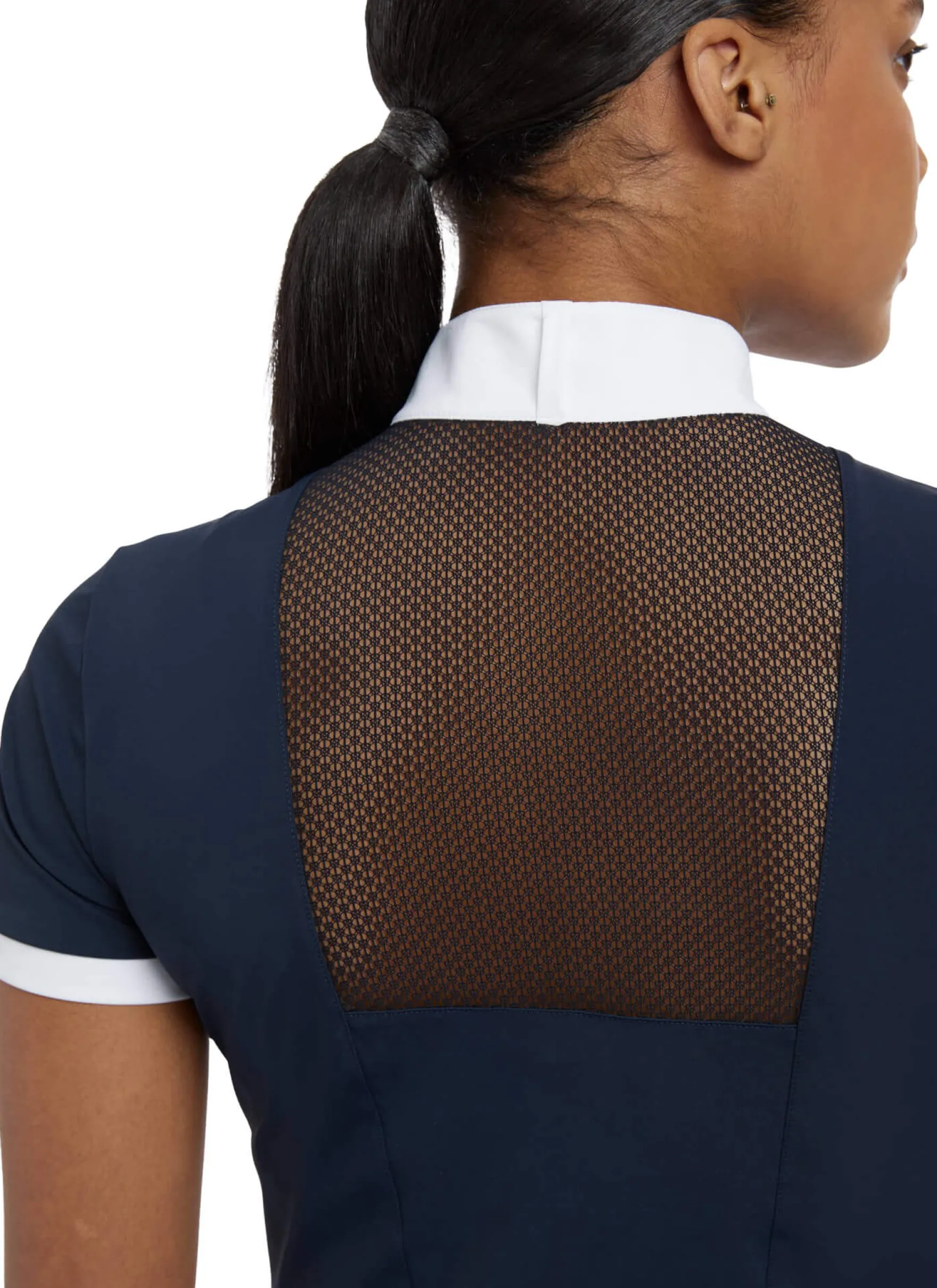 Turniershirt Damen Camille Show Shirt, kurzarm, Mesh