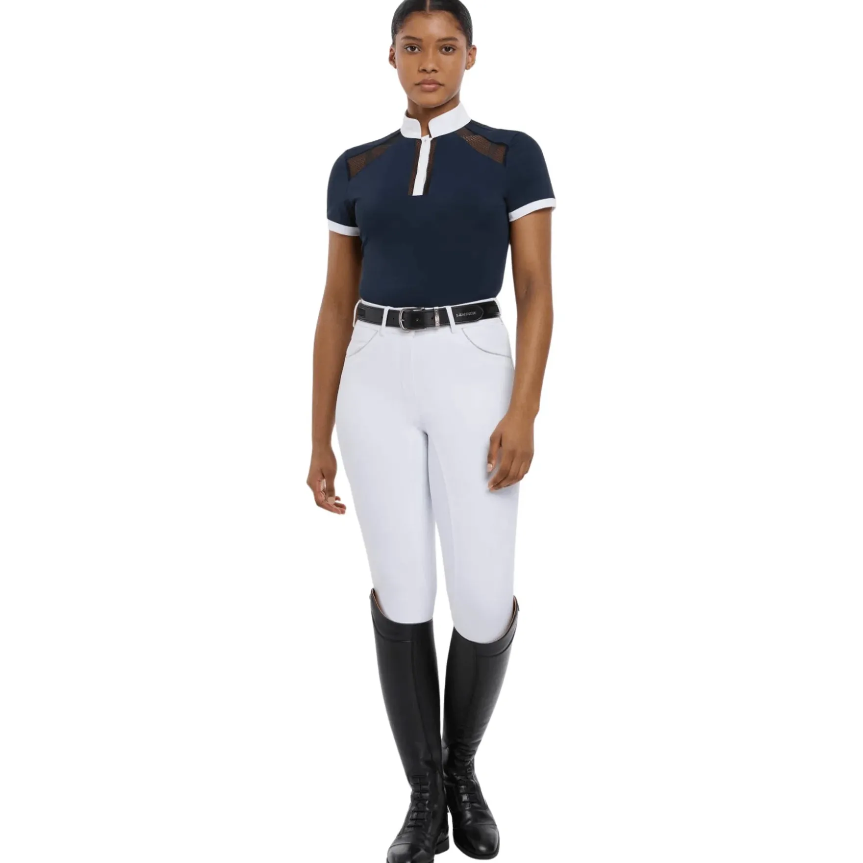 Turniershirt Damen Camille Show Shirt, kurzarm, Mesh