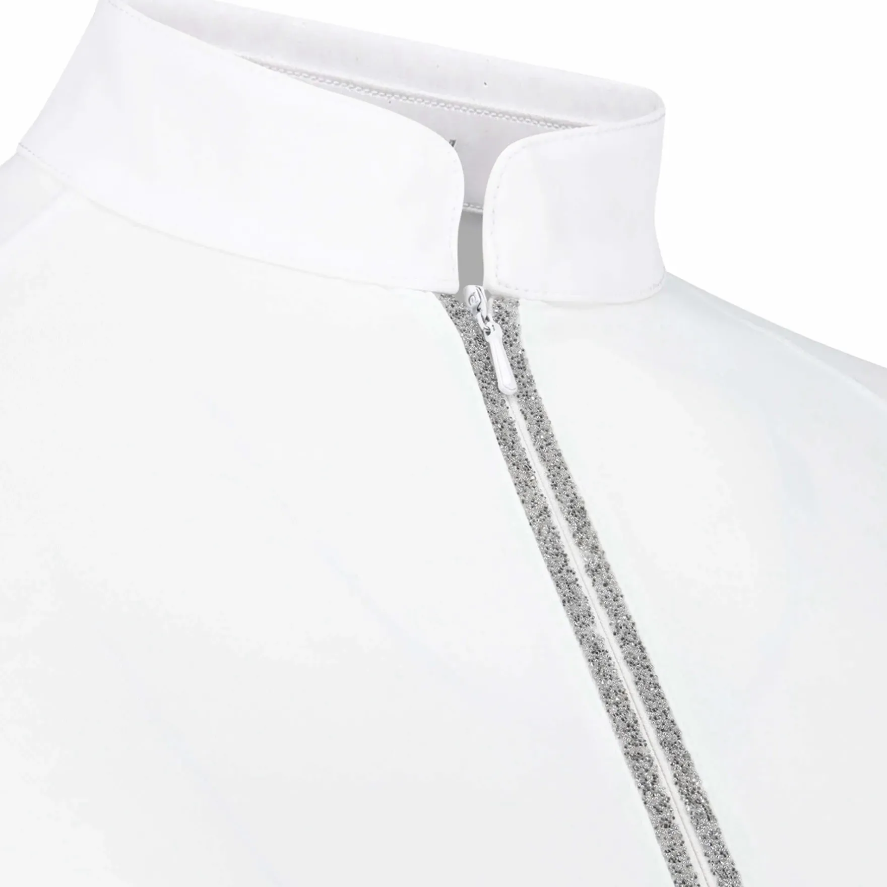 Turniershirt Damen Classic mit Glitzer-Reißverschluss, langarm