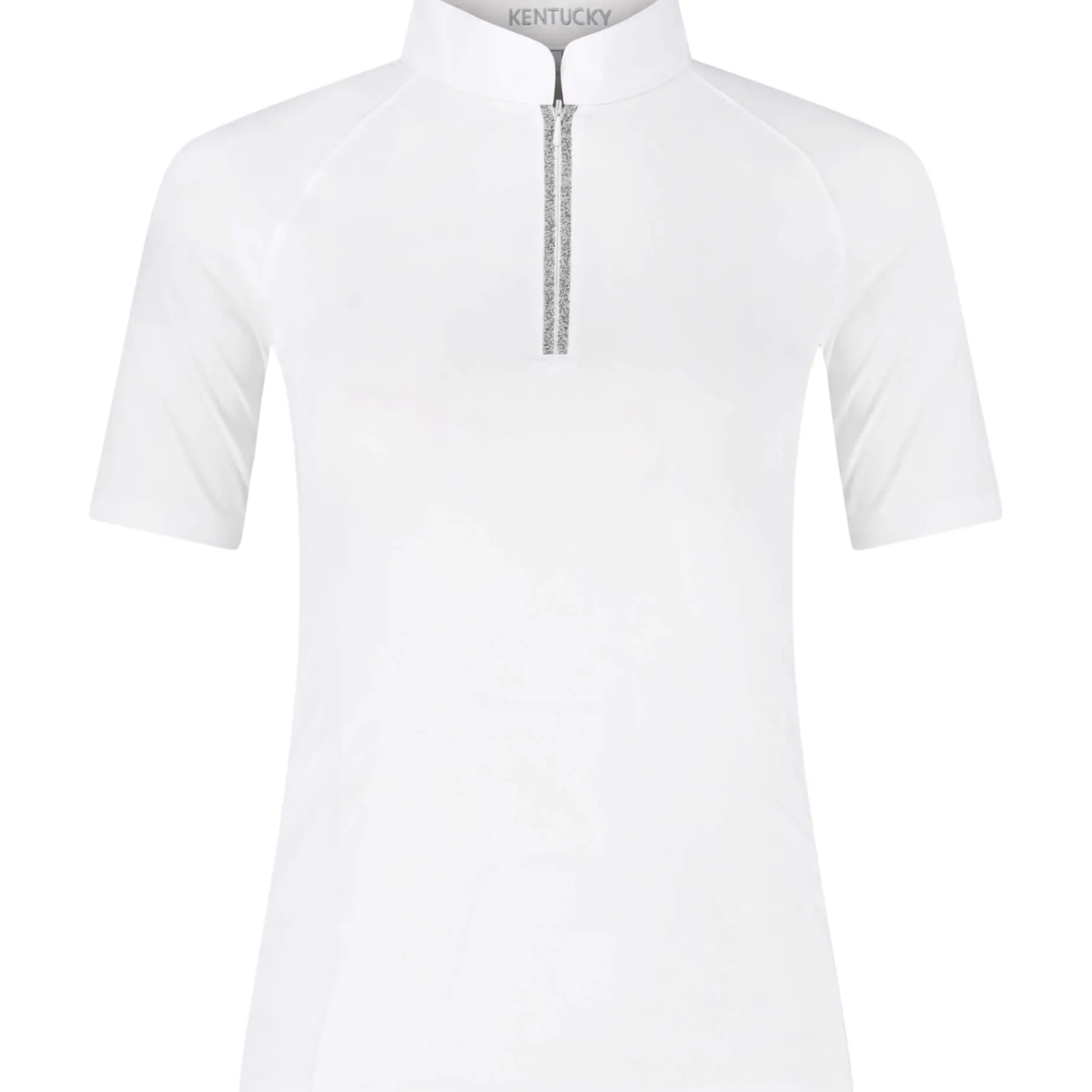 Turniershirt Damen Classic mit Glitzer-Reißverschluss, kurzarm