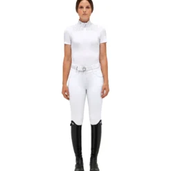 Turniershirt Damen Lightweight Piqué S/S Zip FS23, Turnierpolo, kurzarm