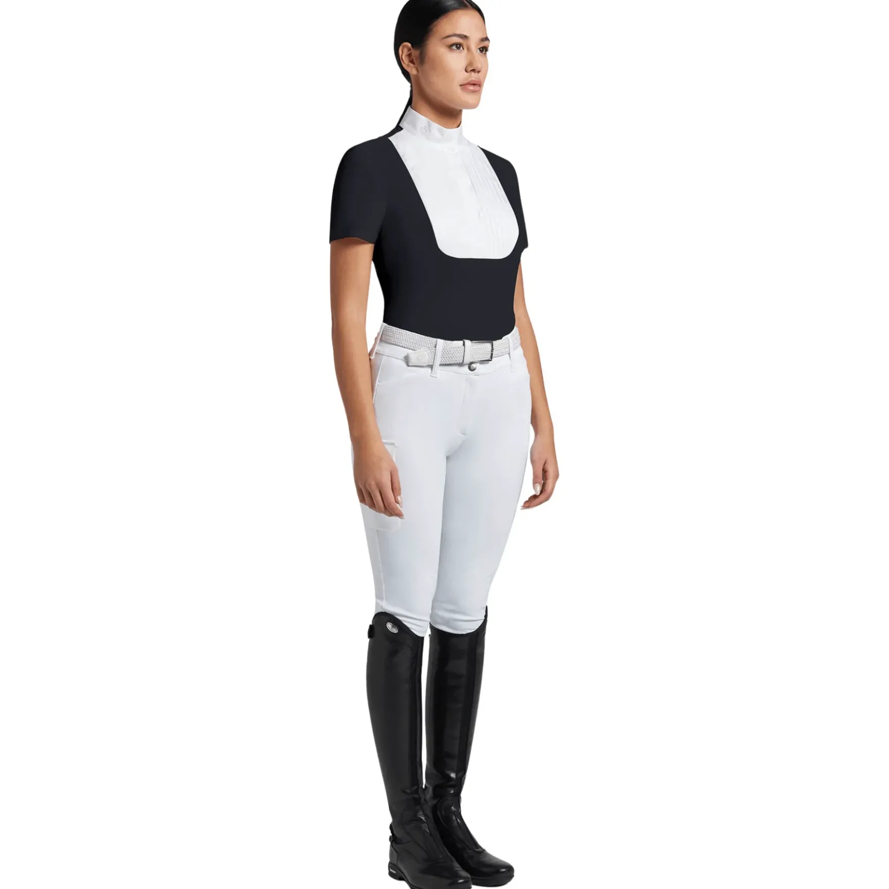 Turniershirt Damen Pleated Bib Jersey, kurzarm